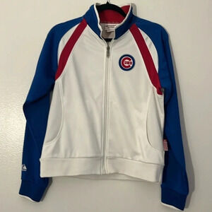 Chicago CUBS zippered fleece line athletic jacket women’s size M Majestic